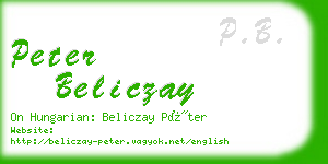 peter beliczay business card